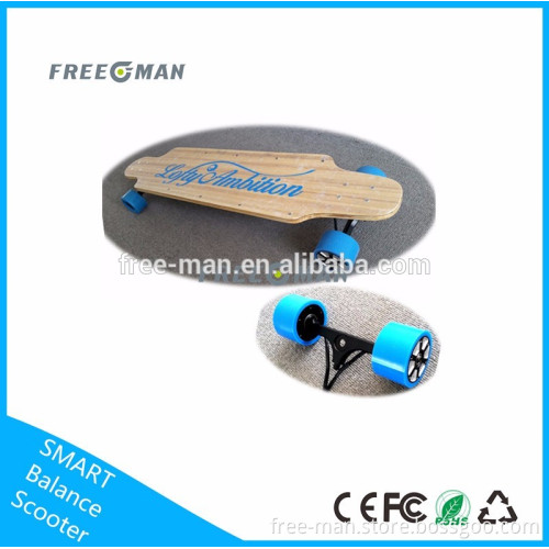 Factory direct sale cheap bamboom material 2*1800w 4wheels electric standing scooter skateboard